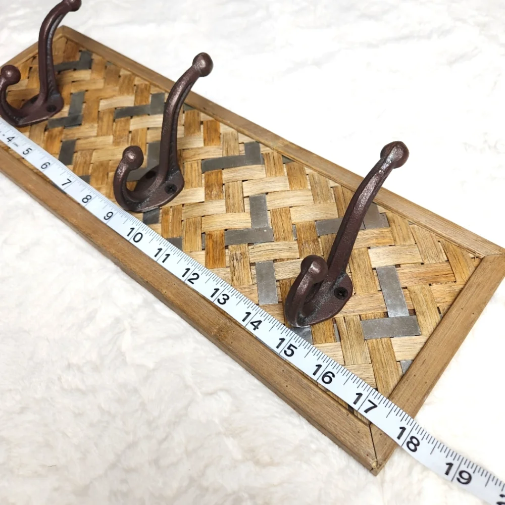 Wooden Woven Farmhouse Coat Rack